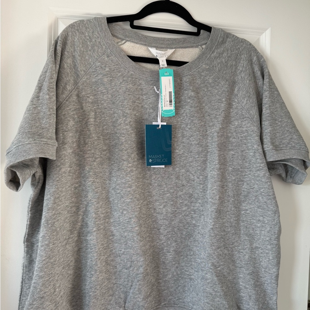 Market & Spruce Men's Light Gray Short-Sleeve Sweatshirt
